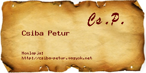 Csiba Petur névjegykártya